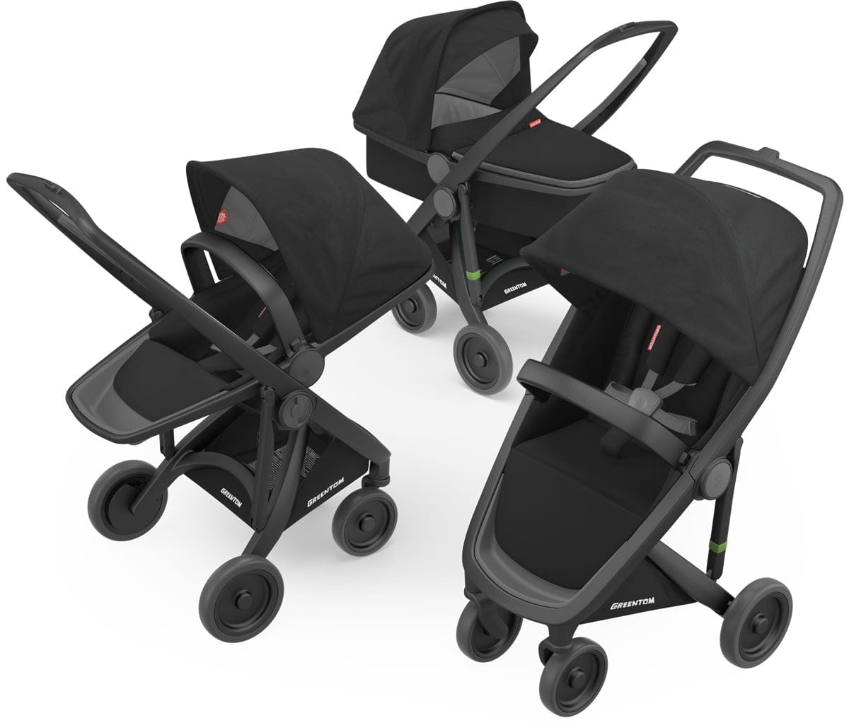 Greentom 3 in 1 Stroller - Black/Black - 8.71932E+12