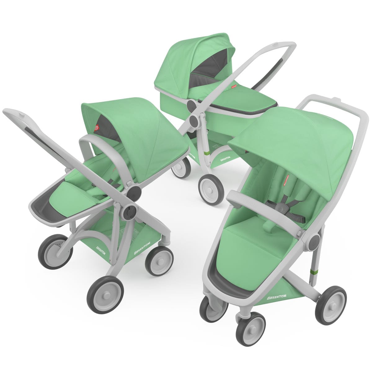 Greentom 3 in 1 Stroller - Grey/Mint - 8.71932E+12