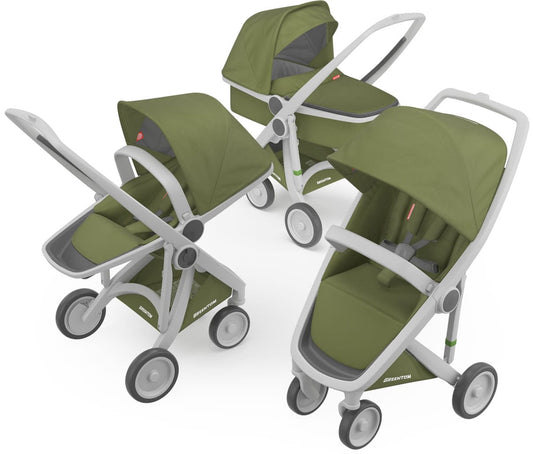 Greentom 3 in 1 Stroller - Grey/Olive - 8.71932E+12