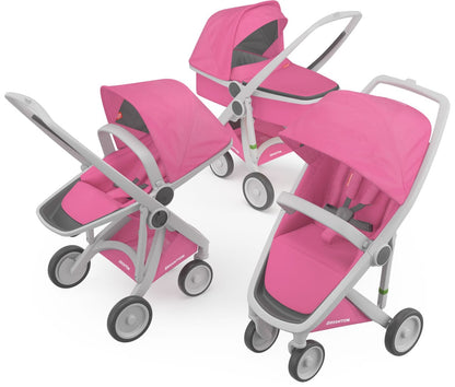 Greentom 3 in 1 Stroller - Grey/Pink - 8.71932E+12