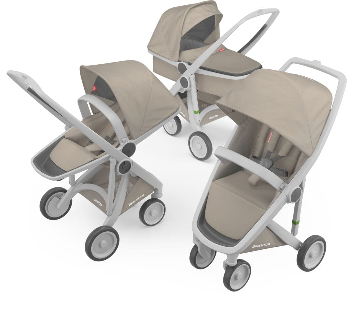 Greentom 3 in 1 Stroller - Grey/Sand - 8.71932E+12