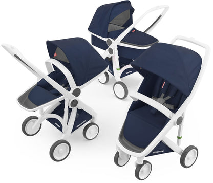 Greentom 3 in 1 Stroller - White/Blue