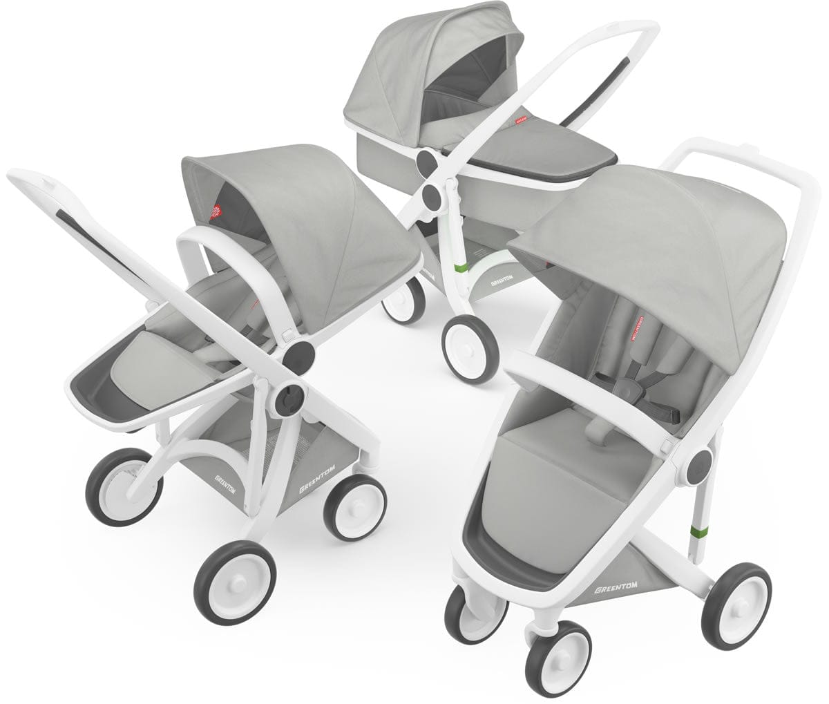 Greentom 3 in 1 Stroller - White/Grey - 8.71932E+12