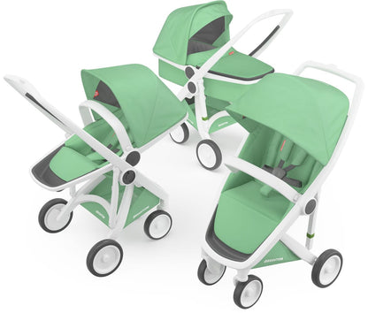 Greentom 3 in 1 Stroller - White/Mint - 8.71932E+12