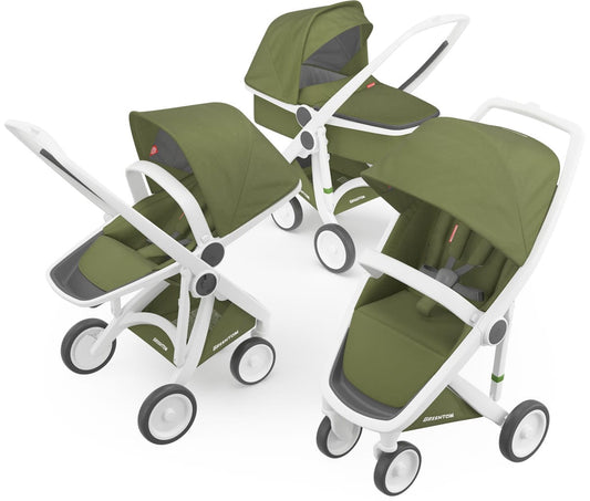 Greentom 3 in 1 Stroller - White/Olive - 8.71932E+12