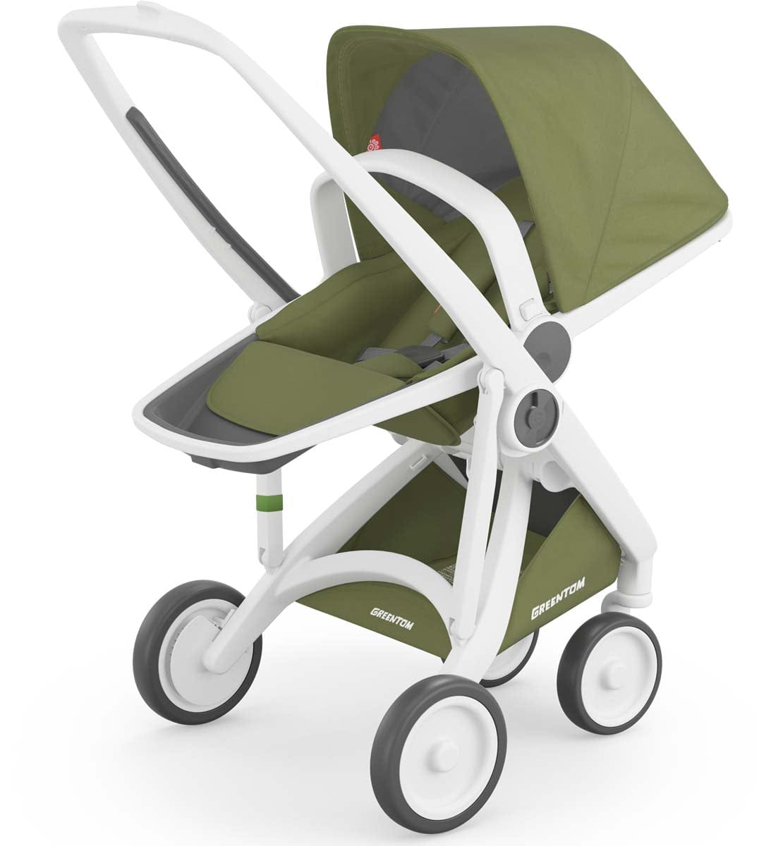 Greentom 3 in 1 Stroller - White/Olive - 8.71932E+12