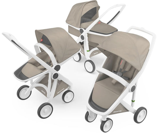 Greentom 3 in 1 Stroller - White/Sand - 8.71932E+12