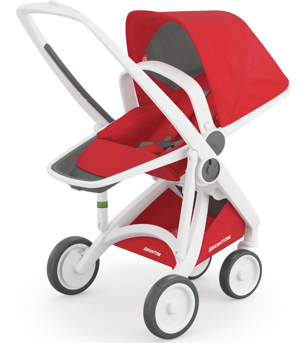 Greentom 2 in 1 Stroller - White/Red - 8.71932E+12