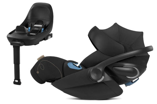 Cybex OPEN BOX Cloud G Lux SensorSafe Comfort Extend Reclining Infant Car Seat - Moon Black - 522001401-OB