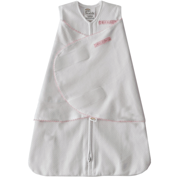 Halo 100% Cotton SleepSack Swaddle in Pink Pin Dot - Small