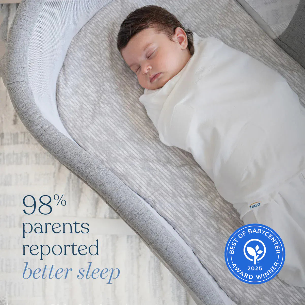 Halo 100% Cotton Swaddle TOG 1.5 - Blue Bird (Small) - 5085-HALO