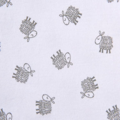 Halo 100% Cotton Swaddle TOG 1.5 - White Lamb Scribble (Newborn) - 4131-HALO