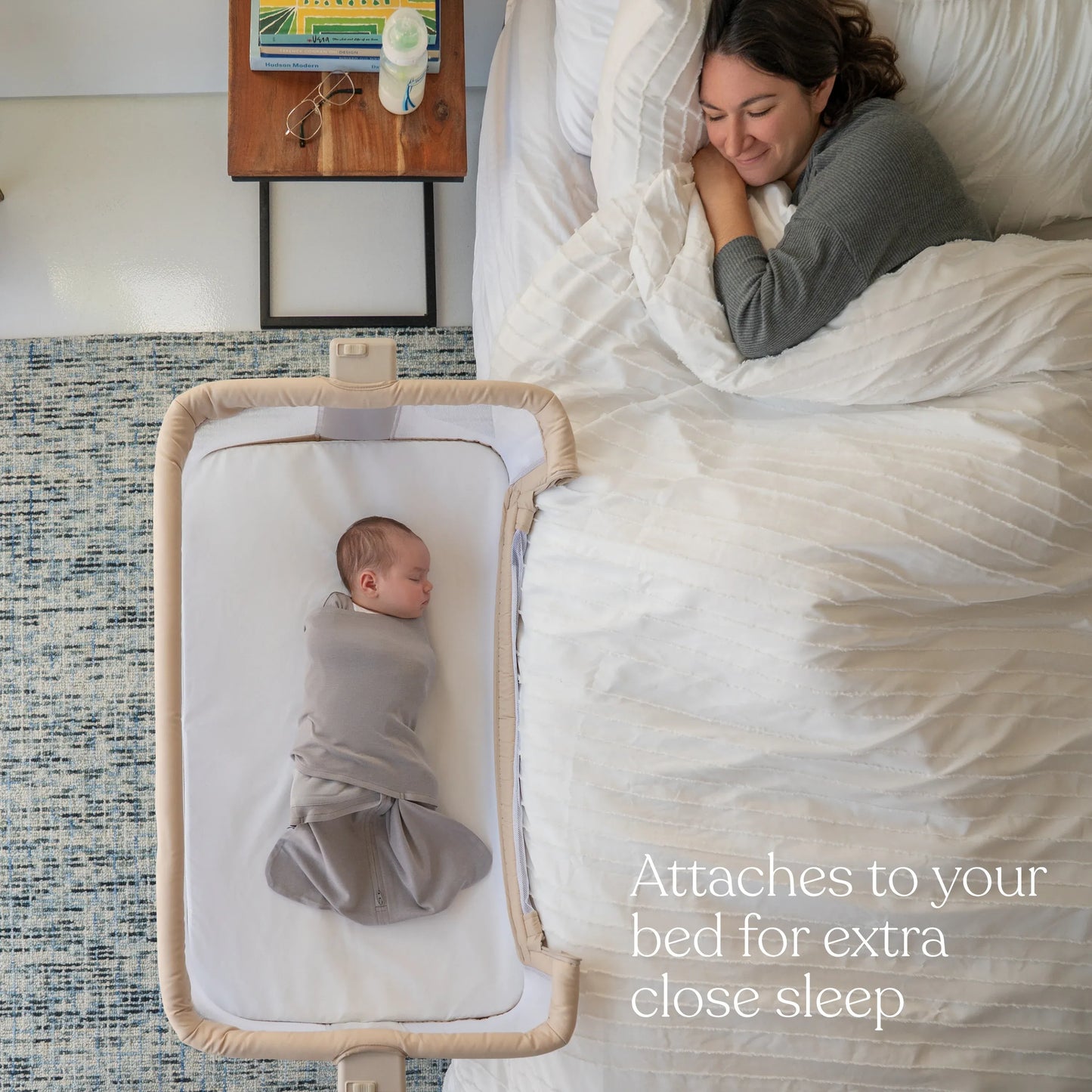 HALO 2-in-1 Bedside BassiNest Sleeper - Oat - 5243-HALO