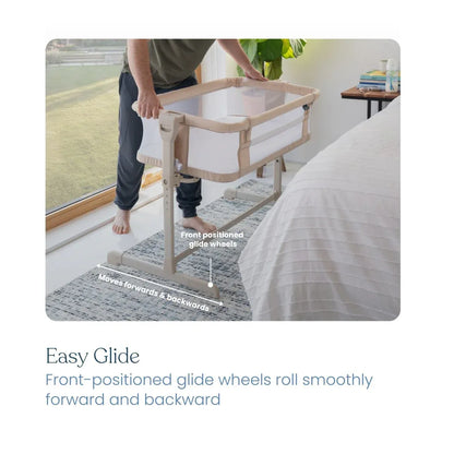 HALO 2-in-1 Bedside BassiNest Sleeper - Oat - 5243-HALO