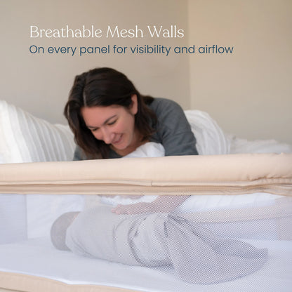 HALO 2-in-1 Bedside BassiNest Sleeper - Oat - 5243-HALO