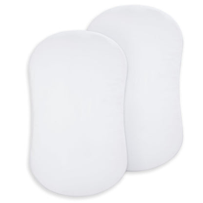 HALO BassiNest 100% Organic Cotton Fitted Sheet (2-Pack) - White