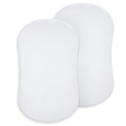 HALO BassiNest 100% Organic Cotton Fitted Sheet (2-Pack) - White