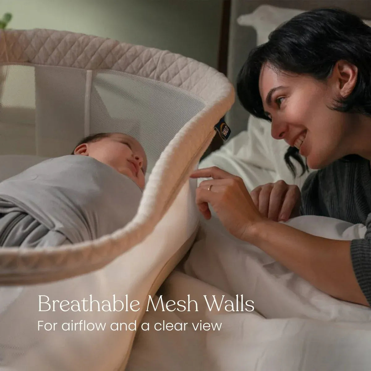 HALO BassiNest Swivel Sleeper 4.0 Air with Dreamweave Breathable Pad - Oat - 5271-HALO