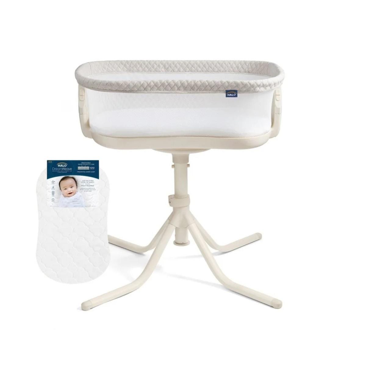 HALO BassiNest Swivel Sleeper 4.0 Air with Dreamweave Breathable Pad - Oat - 5271-HALO