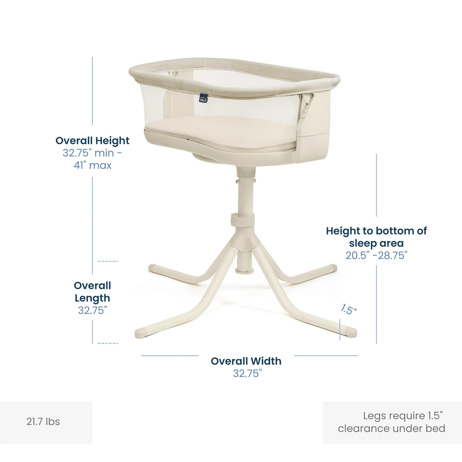 HALO BassiNest Swivel Sleeper 4.0 Signature - Oat - 5244-HALO