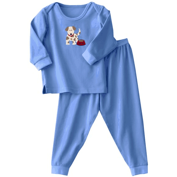 Halo ComfortLuxe Flannel Feel 2 Piece Set in Blue Dog - 6-9 Months - 2102-H