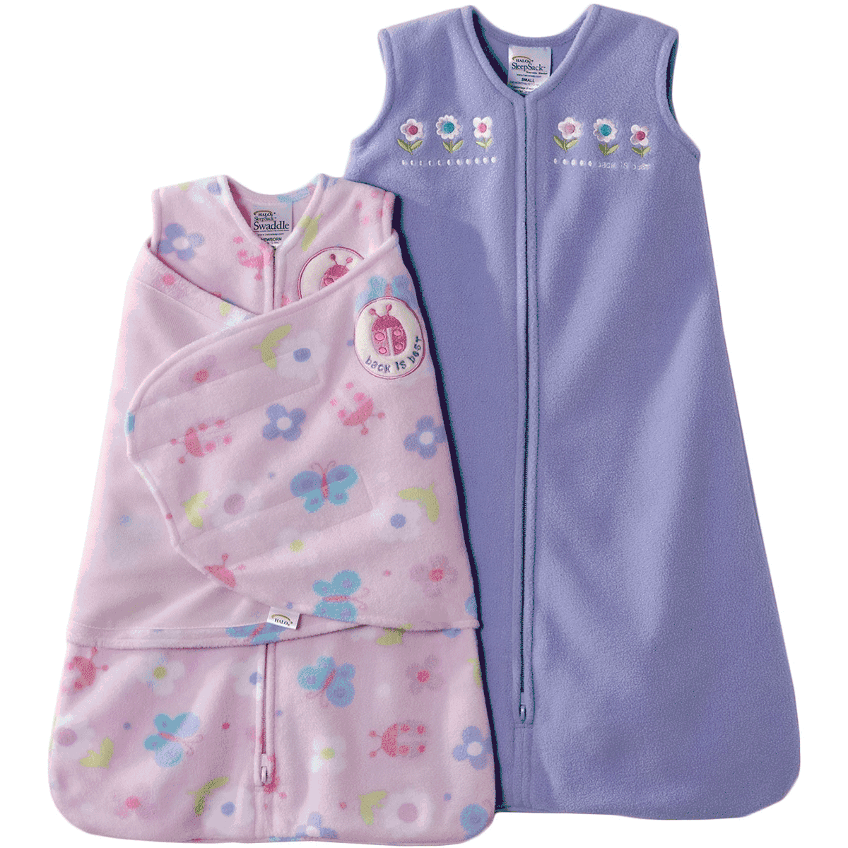 Halo Micro-Fleece 2 Piece Gift Set in Flowers/Ladybug - Newborn/Small - 2248