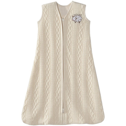 Halo SleepSack 100% Cotton Cable Sweater Knit Wearable Blanket in Cream Lamb - Small - 2917