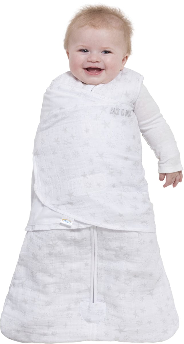 Halo SleepSack Quilted Muslin Swaddle - Constellation Grey (Small) - 4067-HALO