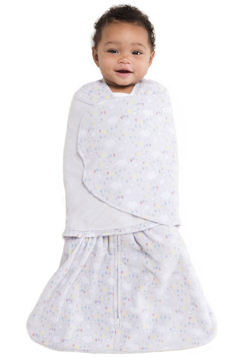 HALO SleepSack Swaddle, Micro-Fleece, Rain Drops, Newborn