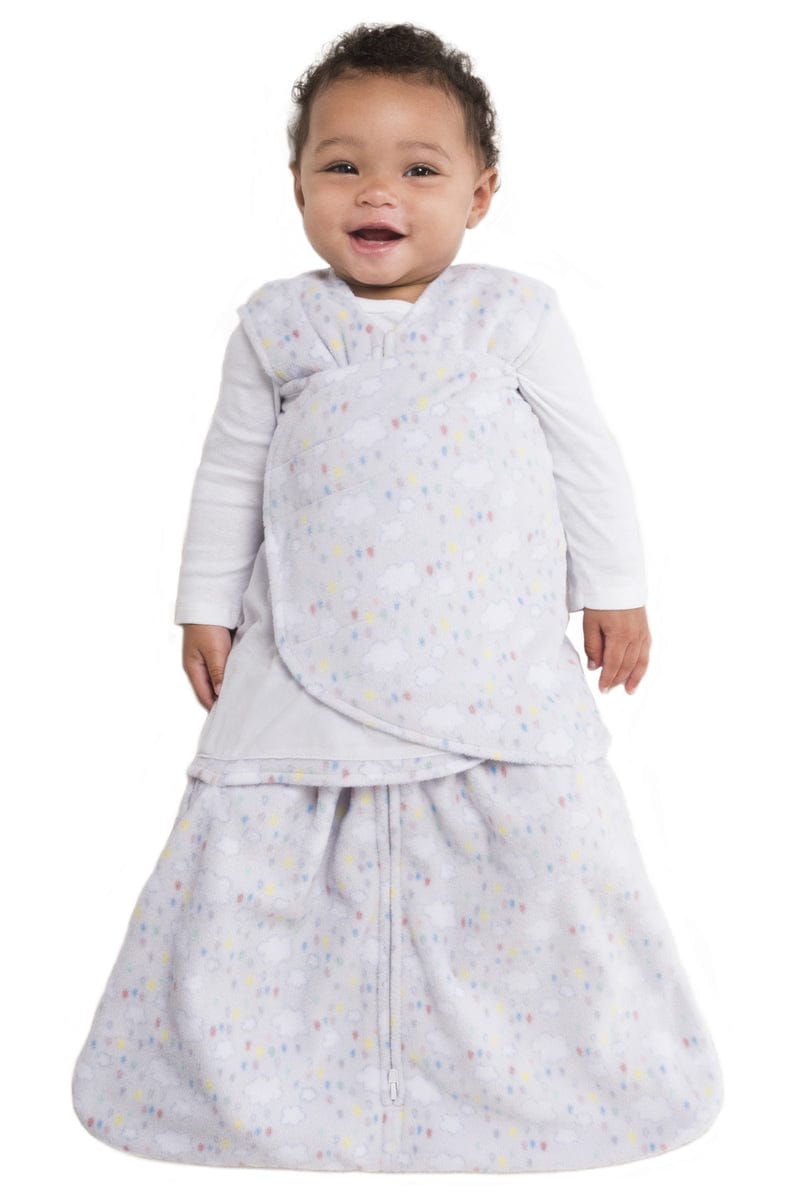 HALO SleepSack Swaddle, Micro-Fleece, Rain Drops, Newborn