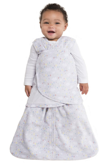 HALO SleepSack Swaddle, Micro-Fleece, Rain Drops, Newborn