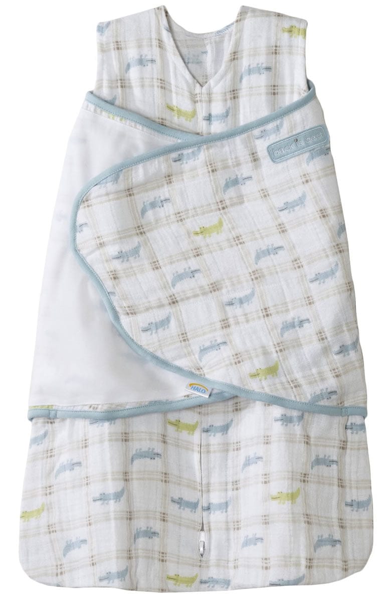 HALO SleepSack Swaddle, Muslin, Gator Plaid, Newborn - 3539-HALO