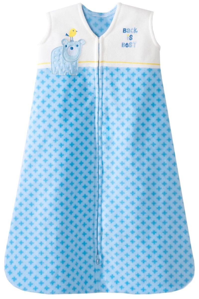 HALO SleepSack Wearable Blanket, Micro-Fleece, Blue Geometric, Medium - 10336-HALO