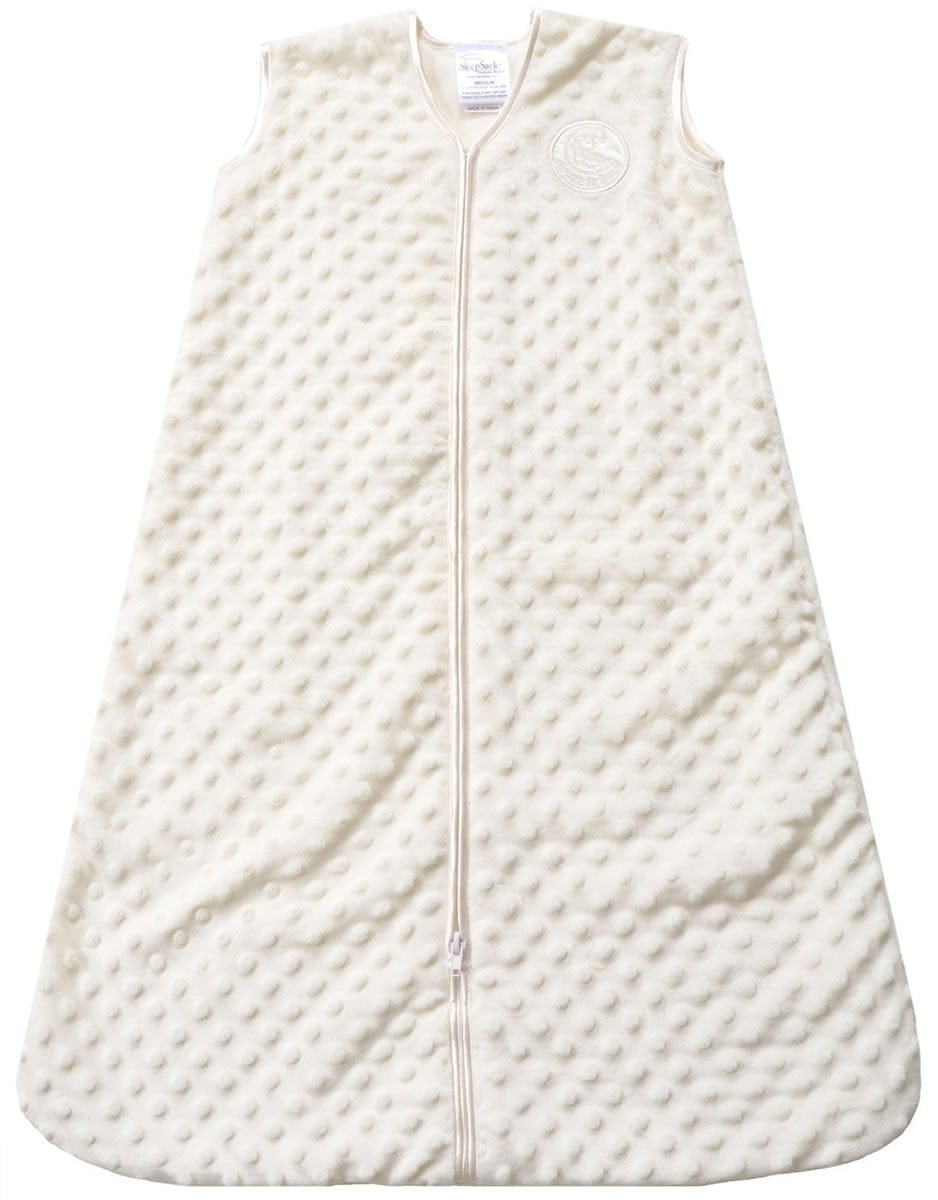 HALO SleepSack Wearable Blanket, Micro-Fleece, Cream Plush Dots, Large - 2879-HALO