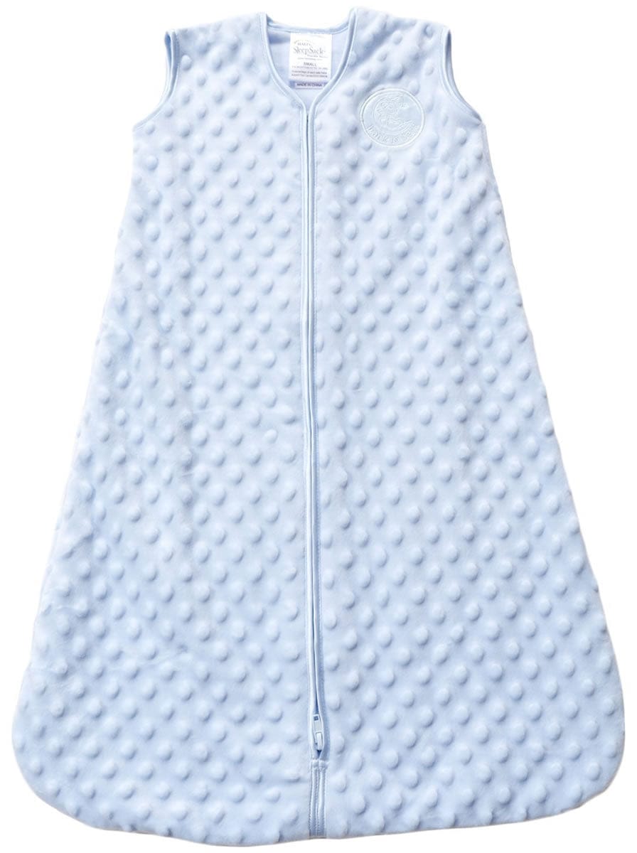 HALO SleepSack Wearable Blanket, Velboa, Blue Plush Dots, Small - 1130-HALO