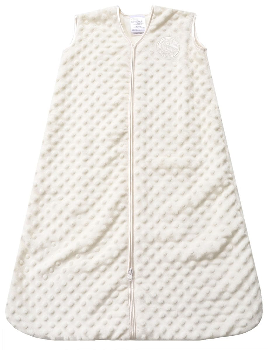 HALO SleepSack Wearable Blanket, Velboa, Cream Plush Dots, Small - 1131-HALO