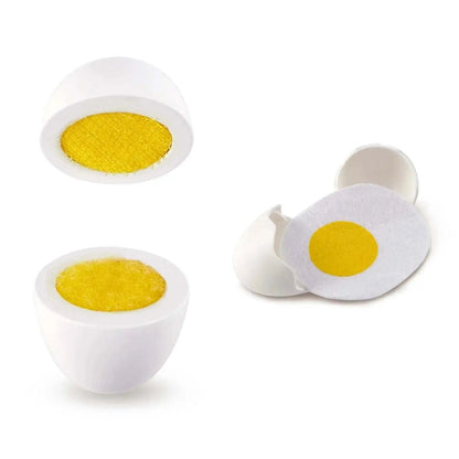 Hape wooden toy egg with felt yolk and white shell pieces