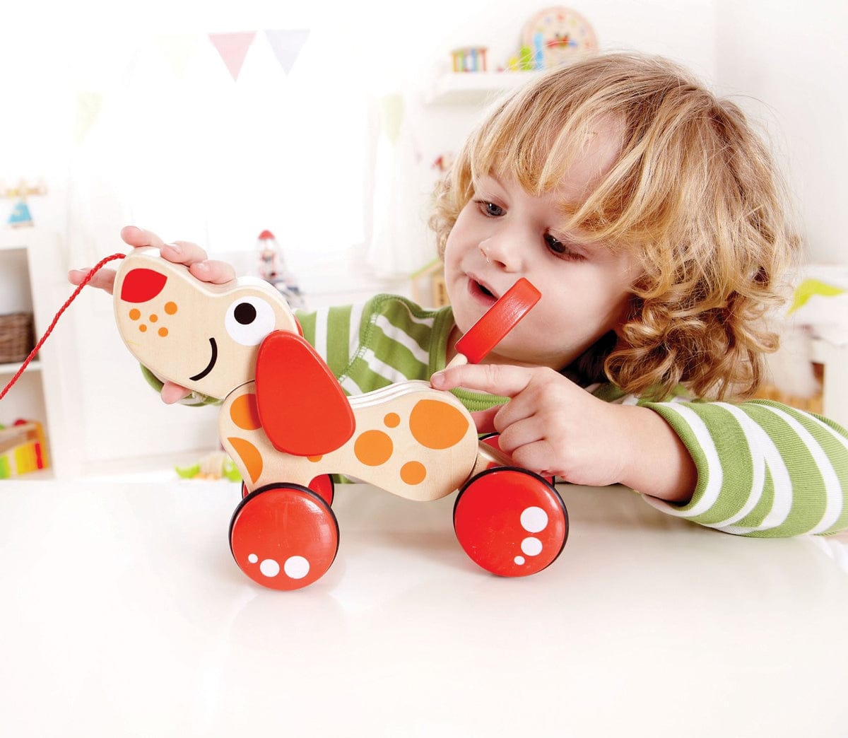 Hape Walk-Along-Puppy Wooden Pull Toy - E0347B