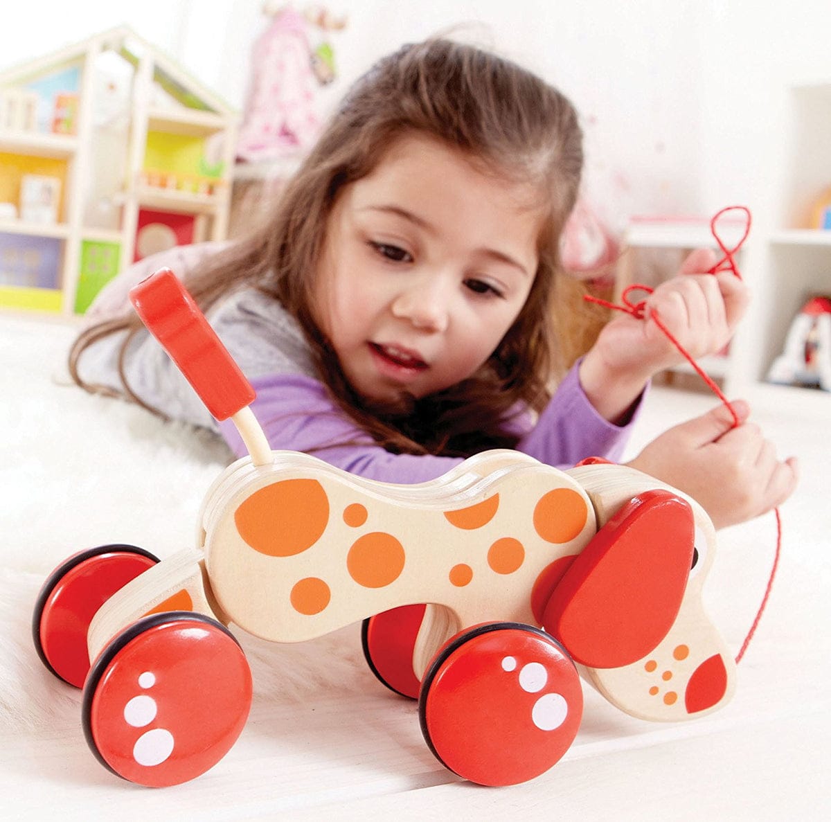 Hape Walk-Along-Puppy Wooden Pull Toy - E0347B