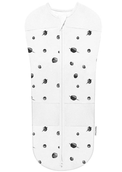 Happiest Baby Sleepea Swaddle - White with Black Planets (Large, 18-26 lbs) - 6345SSXX123