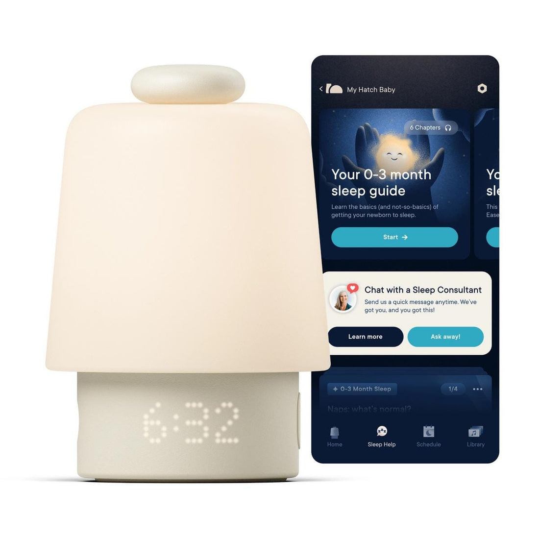 Hatch Baby Sleep Support, Sound Machine & Night Light - Putty - HB1001PY
