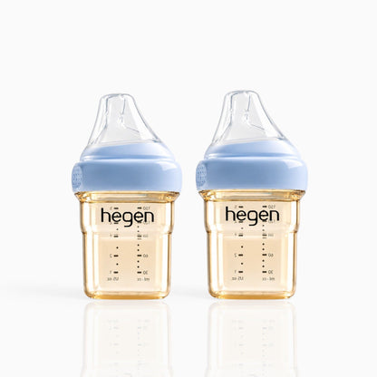 Hegen PPSU Anti-Colic Baby Bottle - 1 to 3 Months - 150ml/5oz - Blue - 2-Pack
