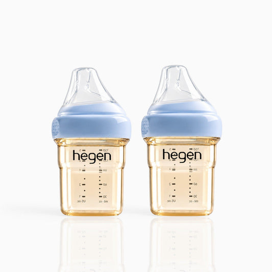 Hegen PPSU Anti-Colic Baby Bottle - 1 to 3 Months - 150ml/5oz - Blue - 2-Pack