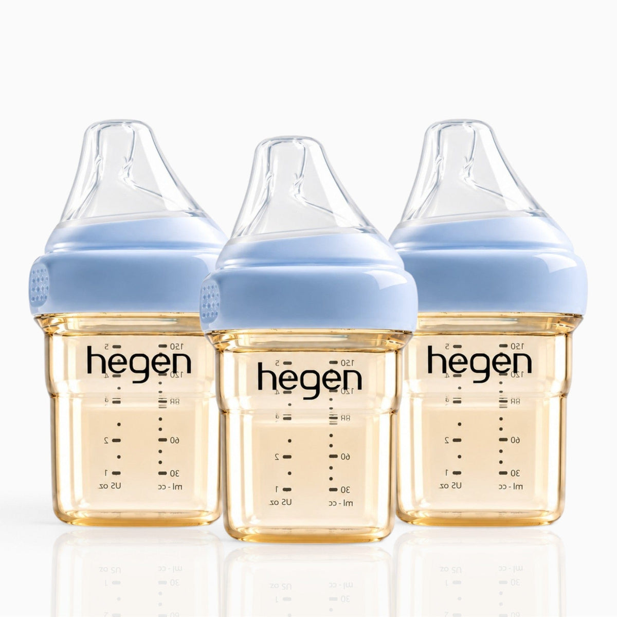 Hegen PPSU Anti-Colic Baby Bottle - 1 to 3 Months - 150ml/5oz - Blue - 3-Pack