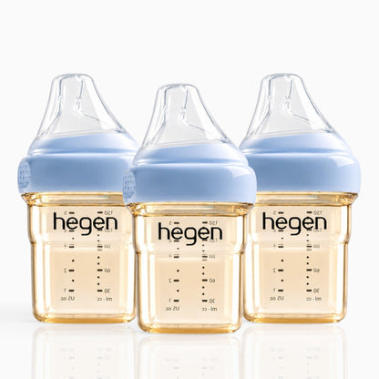 Hegen PPSU Anti-Colic Baby Bottle - 1 to 3 Months - 150ml/5oz - Blue - 3-Pack