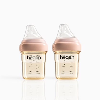 Hegen PPSU Anti-Colic Baby Bottle - 1 to 3 Months - 150ml/5oz - Pink - 2-Pack