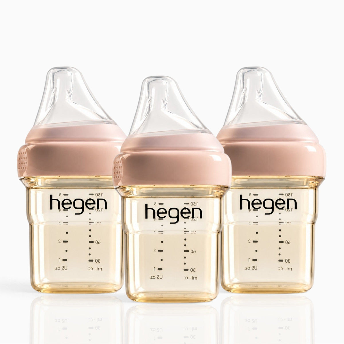 Hegen PPSU Anti-Colic Baby Bottle - 1 to 3 Months - 150ml/5oz - Pink - 3-Pack