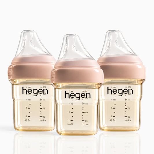 Hegen PPSU Anti-Colic Baby Bottle - 1 to 3 Months - 150ml/5oz - Pink - 3-Pack