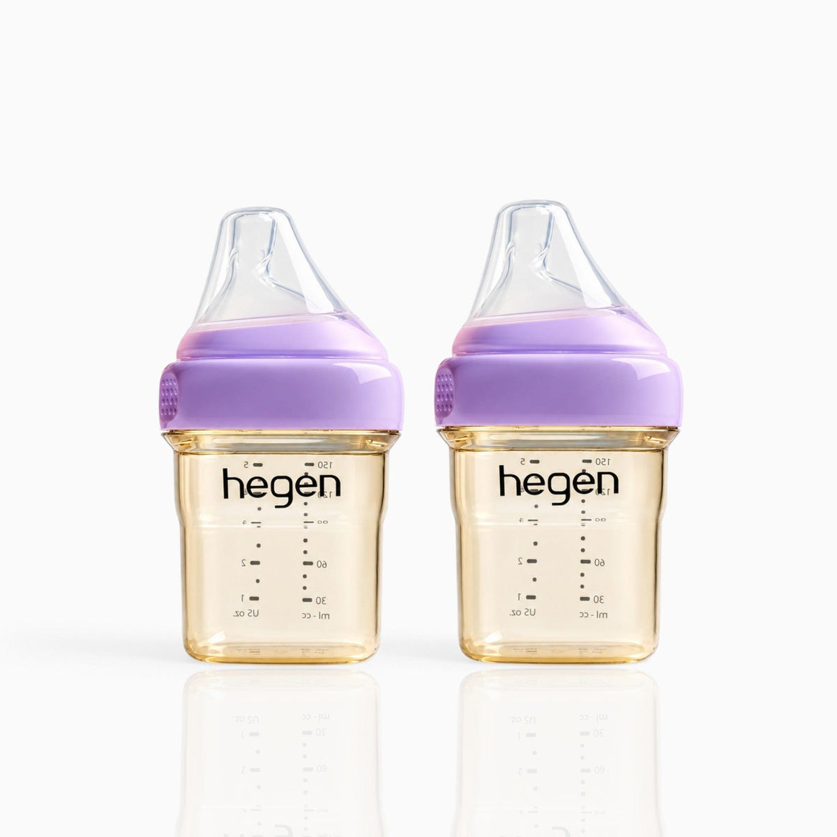 Hegen PPSU Anti-Colic Baby Bottle - 1 to 3 Months - 150ml/5oz - Purple - 2-Pack