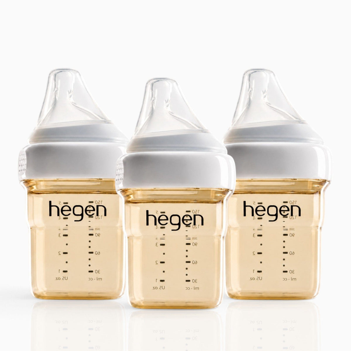 Hegen PPSU Anti-Colic Baby Bottle - 1 to 3 Months - 150ml/5oz - White - 3-Pack